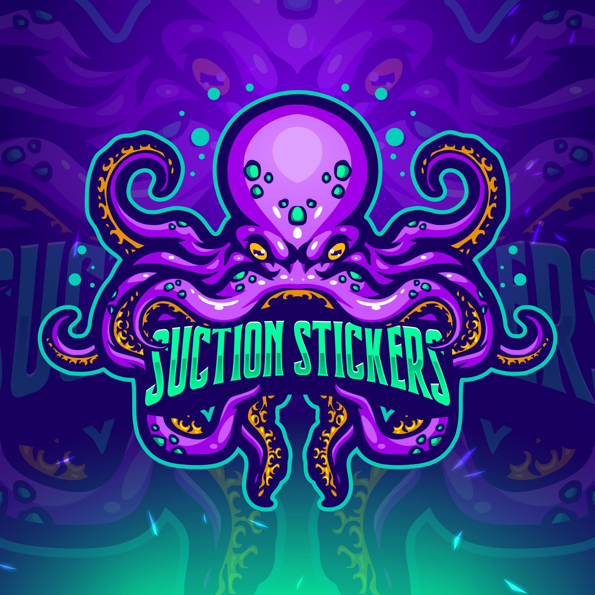 Suction Stickers octopus branding used in the custom WooCommerce store project